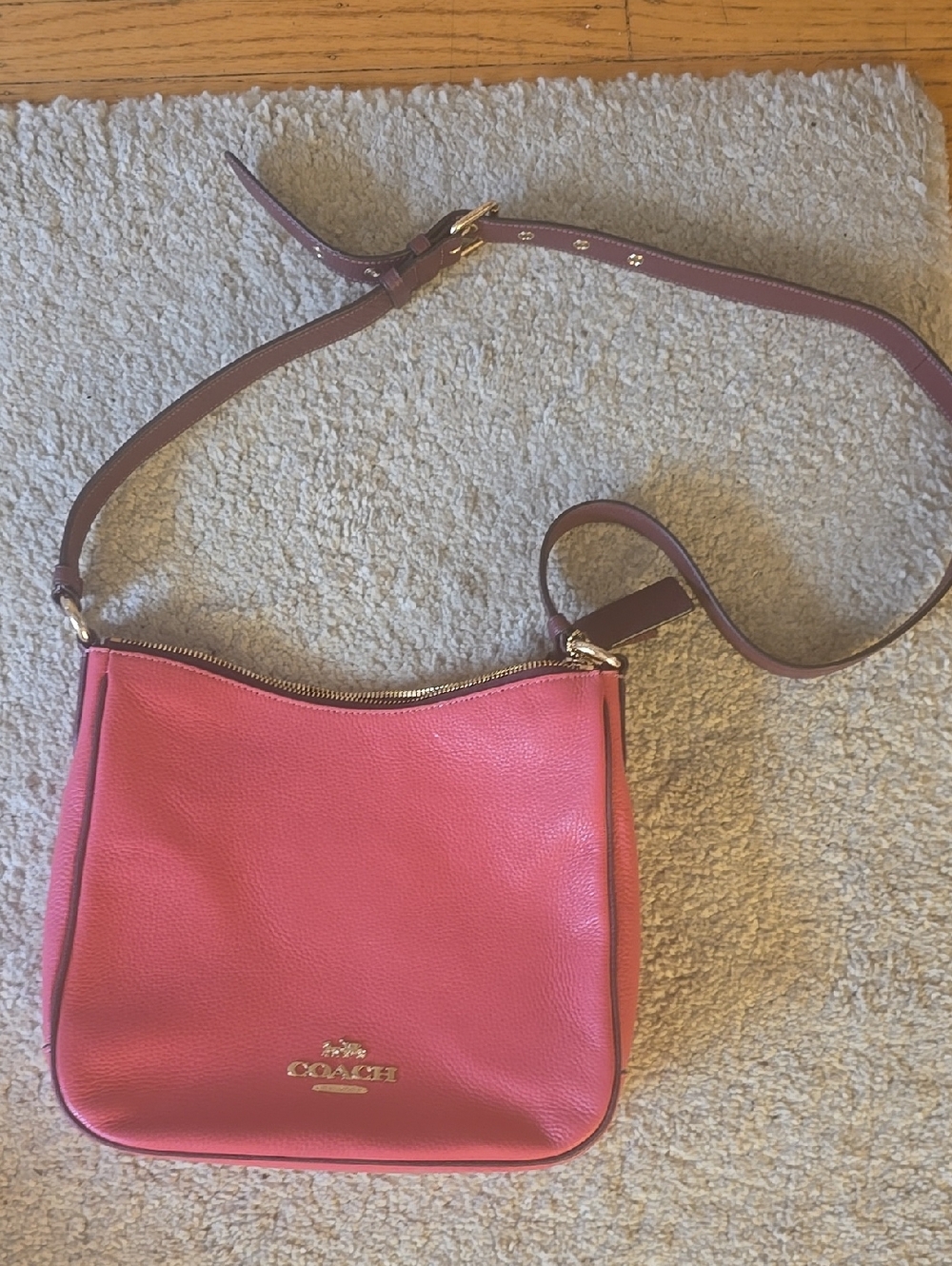Coach Ellie File Leather Crossbody in Coral